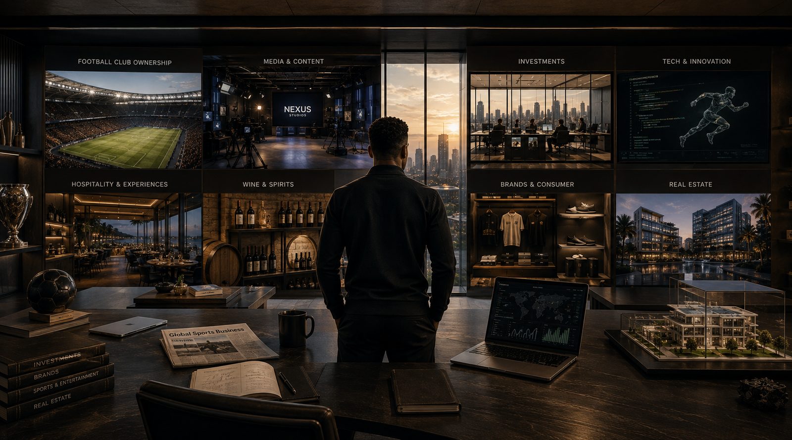 The modern footballer's portfolio wall: club ownership, media, investments, tech, hospitality, wine, brands and real estate